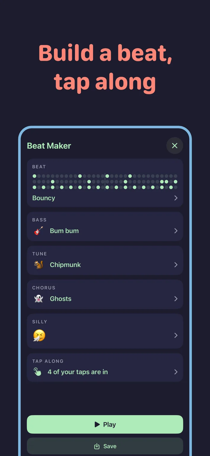 Build a beat, tap along